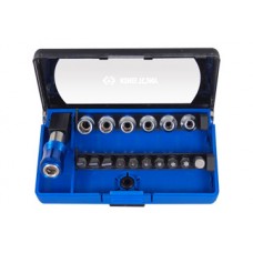 Bộ đầu tuýp và bộ đầu vít 17 cái hệ mét Kingtony 2517MR